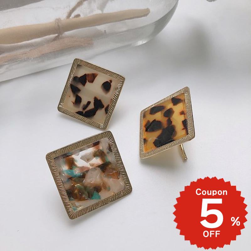 フチゴールドスクエアアセチポニーフック ポニーフック レディース ヘアゴム 髪留め ポニー 簡単 ヘアアレンジ ヘアアクセサリー 大人 おしゃれ かわいい