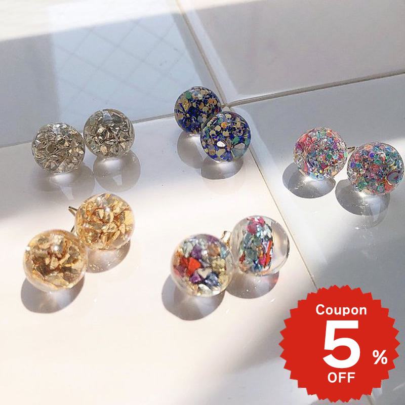 アクセサリー ピアス クリアホログラムピアス 透明 夏 小さめ キラキラ デイリー レディース シンプル おしゃれ onlyou オンリーユー