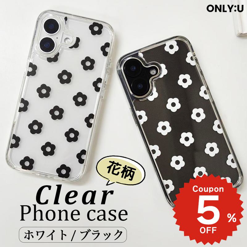 Rakuten - iPhone17e ケース かわいい magsafe対応 iphone17 ケース iphone16e ケース iphone16 ケース iPhone17Air 17Pro 17ProMax 16e 16Pro 15 14 13 12 11 カバー クリア 花柄 小花 韓国 おしゃれ 白黒 モノトーン スマホケース かわいい 耐衝撃 ペア ギフト 女性