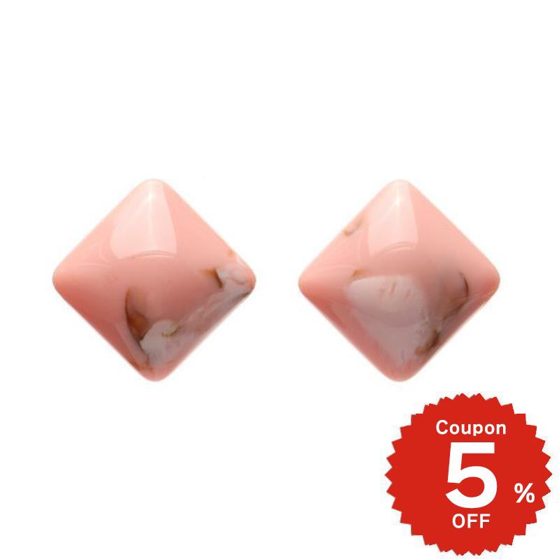 ダイヤマーブルイヤリング サーモンピンク onlyou オンリーユー