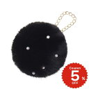 バッグチャーム ポンポン ファー ビジュー チャーム ブラック バッグチャーム charm アクセサリー onlyou オンリーユー