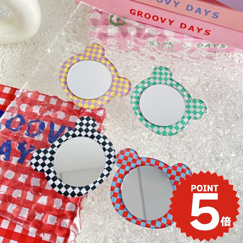 スマホグリップ 韓国 magsafe リング マグネット マグセーフ かわいい おしゃれ スマホリング グリップトック スマホスタンド スマホケース 携帯リング スマホアクセサリー シンプル くま ベアー チェック柄 ミラー 鏡