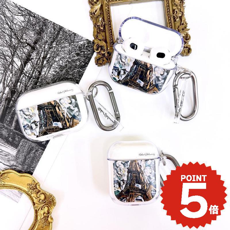 airpods pro 3 ケース かわいい airpods pro 2 ケース airpods 4 ケース 第4世代 韓国 airpods proケース おしゃれ 第2世代 ケース カバー airpods 2 3 第1世代 絵画 名画 アート イラスト ロベール ドローネー The Eiffel Tower 透明 レディース