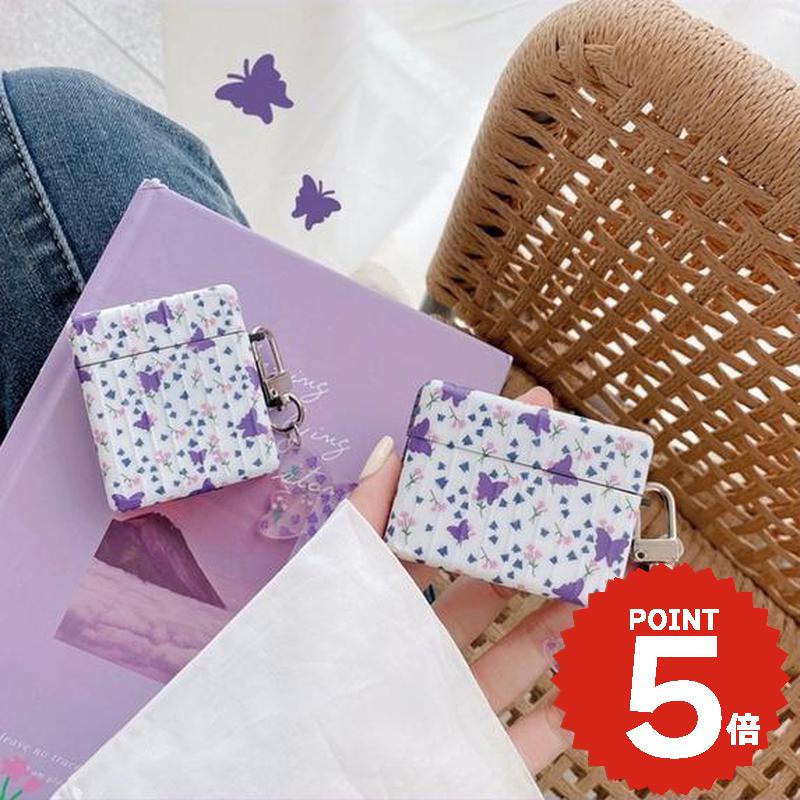 airpods ケース 韓国 airpods proケース おしゃれ 第2世代 ケース カバー airpods 2 3 第3世代 第1世代 第2世代対応 バタフライフラワーケース 花 蝶々 カバー 大人 女性 お揃い