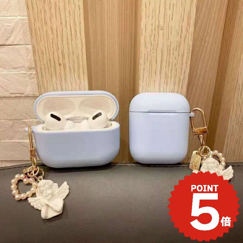 airpods ケース 韓国 airpods proケース おしゃれ 第2世代 ケース カバー ハード airpods 2 3 第3世代 第1世代 第2世代対応 エンジェルチャーム付きケース 傷 汚れ 防止