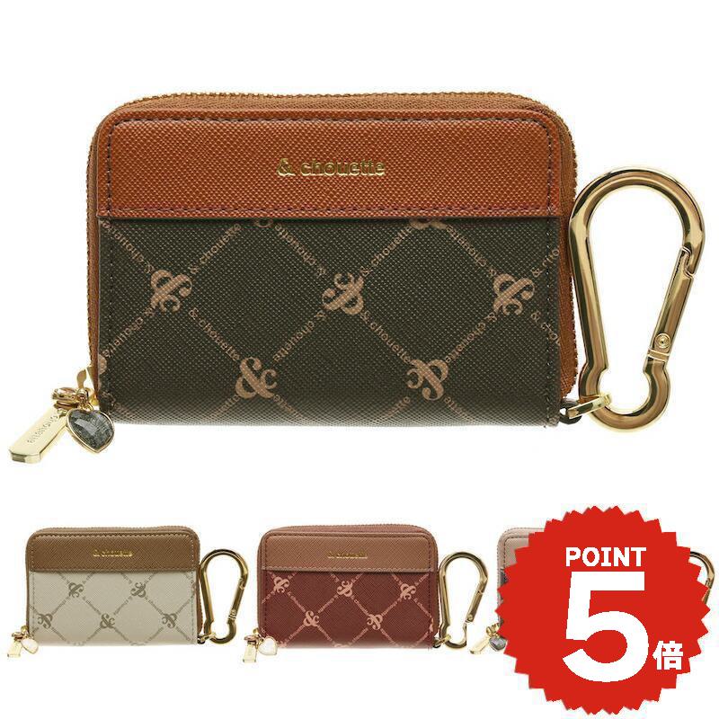 ＼ギフトラッピング無料／【チャームセット品】 キーケース ブランド レディース アンドシュエット chouette モノグラム 総柄 ラウンド ファスナー 鍵 キー財布 カラビナ 合皮 大人 女子 かわいい おしゃれ 可愛い ギフト サマンサ