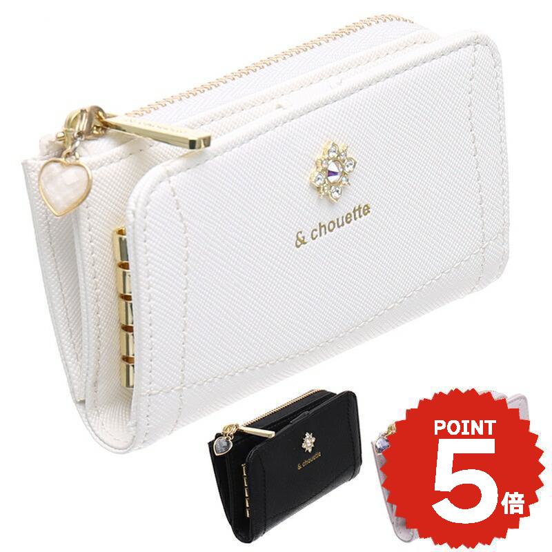 ＼ギフトラッピング無料／【チャームセット品】 キーケース ブランド レディース アンドシュエット chouette ビジュー ラウンド ファスナー 鍵 キー財布 合皮 大人 女子 おしゃれ かわいい ギフト サマンサ