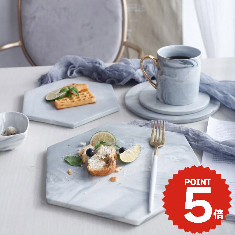 インテリア雑貨 おしゃれ 撮影用 雑貨 韓国 インスタ映え 大理石柄 小物 プレート 円盤 撮影小物 磁器 ヘキサゴン ラウンド シンプル 小物 置物 ディスプレイ