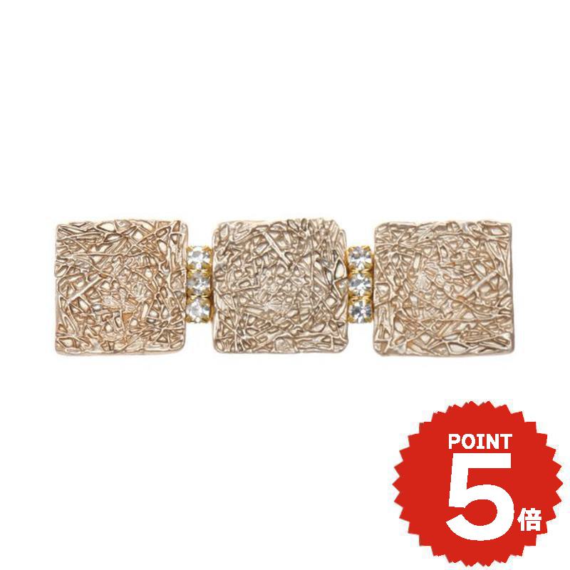 スクエアモチーフ3連クリップピン レディース かわいい ヘアアクセサリー onlyou オンリーユー
