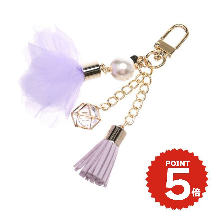 バッグチャーム タッセル フラワー ラベンダー 財布用 バッグチャーム charm アクセサリー onlyou オンリーユー