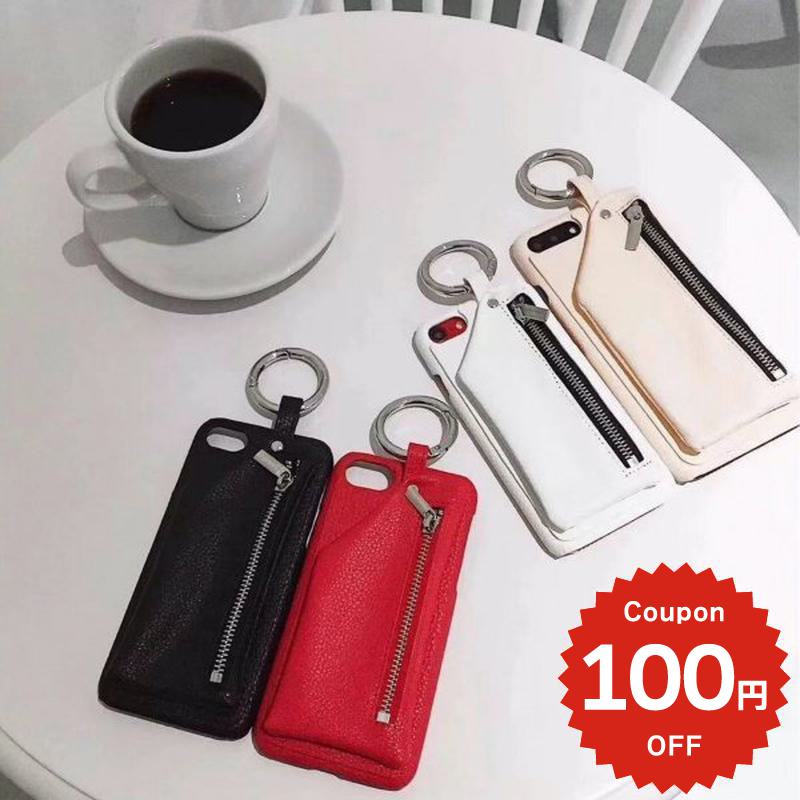 Rakuten - iphone12 ケース mini pro max iphone11 アイフォン iPhone ケース iphonexrケース iphone se かわいい 韓国 アイフォン12 ポケット付き合皮レザー 個性的 シンプル 合皮 リング ファスナー ポケット