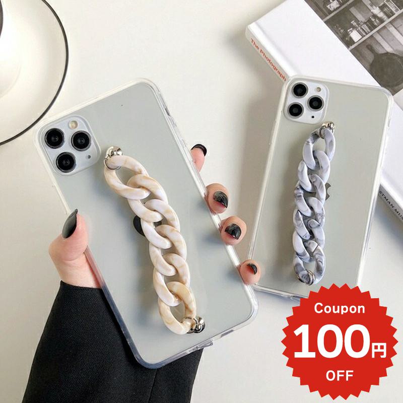 乐天商城 - iphone13 ケース 韓国 かわいい iphone12 mini ケース iphone12 pro ケース iphone11 アイフォン iPhone ケース iphonese ケース TPU チェーン付きクリア クリア 透明