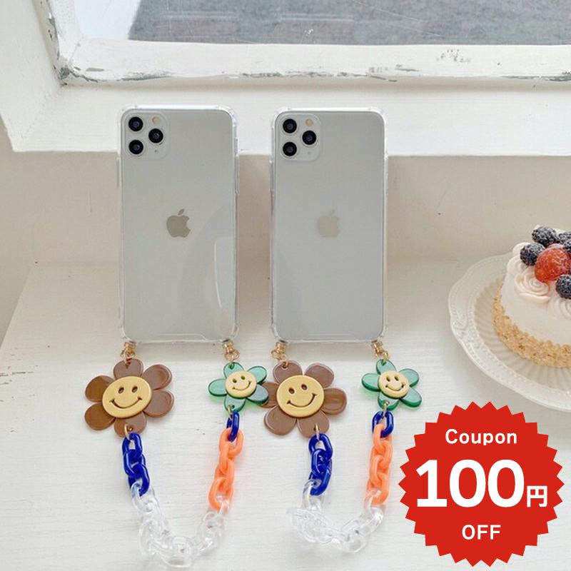 乐天商城 - iphone11 ケース 韓国 iphone11proケース iPhone ケース pro max iphonese ケース iphonexr ケース iphonexs ケース TPU スマイルチェーンストラップクリア ストラップ 透明