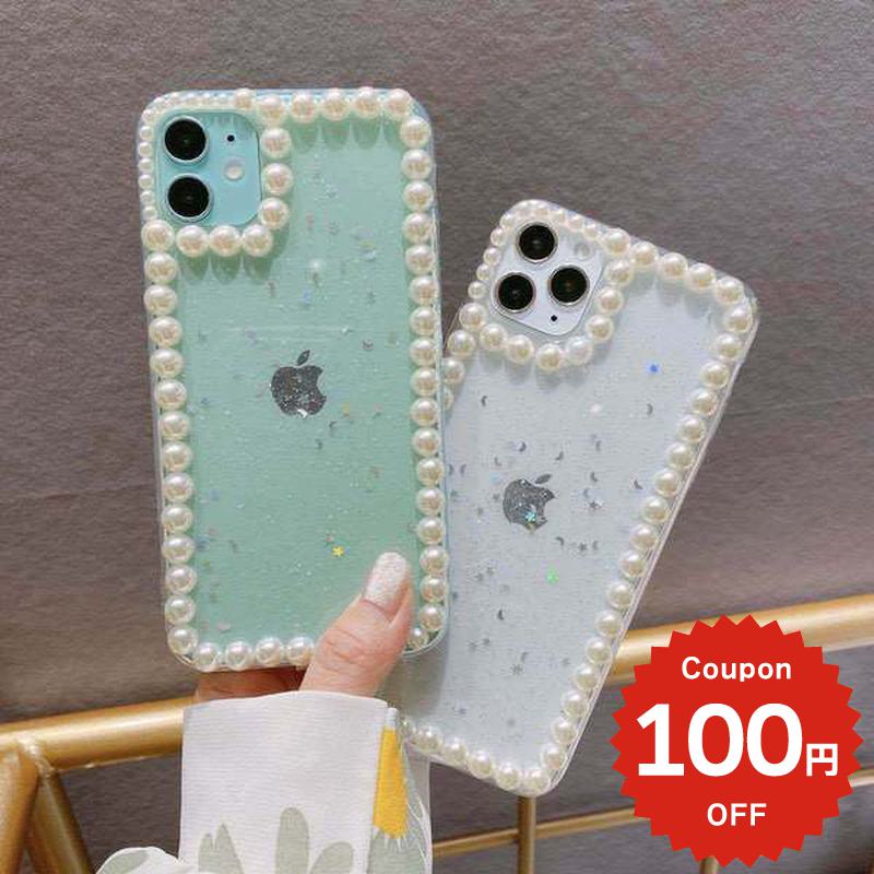 樂天商城 - iphone12 ケース 大人かわいい mini pro max iphone11 アイフォン iPhone ケース iphonexrケース iphone se 韓国 大人 女子 TPU フチパール キラキラ 透明 クリア