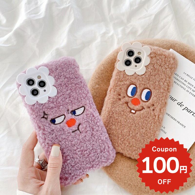 iphone11 ケース 韓国 iphone11proケース iPhone ケース pro max iphonese ケース iphonexr ケース iphonexs ケース かわいい 大人かわいい おしゃれ カバー TPU おもしろ顔モコモコ ファー 秋冬