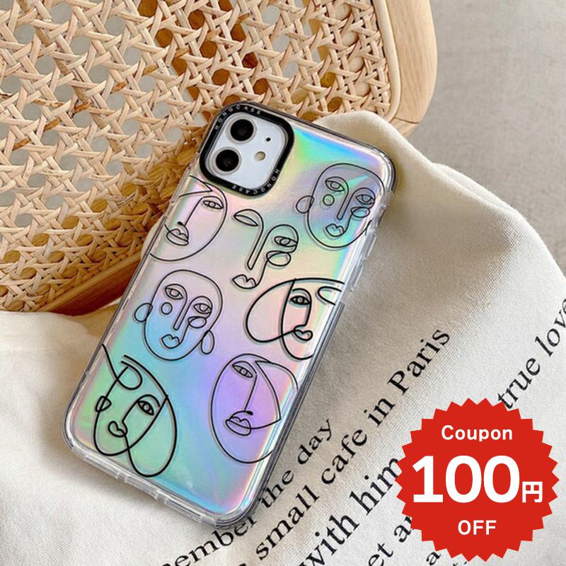 乐天商城 - iphone12 ケース 大人かわいい mini pro max iphone11 アイフォン iPhone ケース iphonexrケース iphone se 韓国 大人 女子 顔 オーロラ クリア 透明 シンプル
