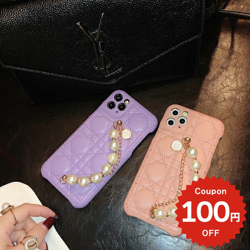 Rakuten - iphone12 ケース 大人かわいい mini pro max iphone11 アイフォン iPhone ケース iphonexrケース iphone se 韓国 大人 女子 パールチェーンキルティング パール シンプル お揃い 可愛い お洒落