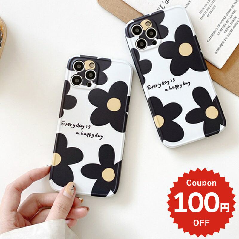 乐天商城 - iphone12 ケース 大人かわいい mini pro max iphone11 アイフォン iPhone ケース iphonexrケース iphone se 韓国 大人 女子 tpu ソフト モノクロ フラワー 花