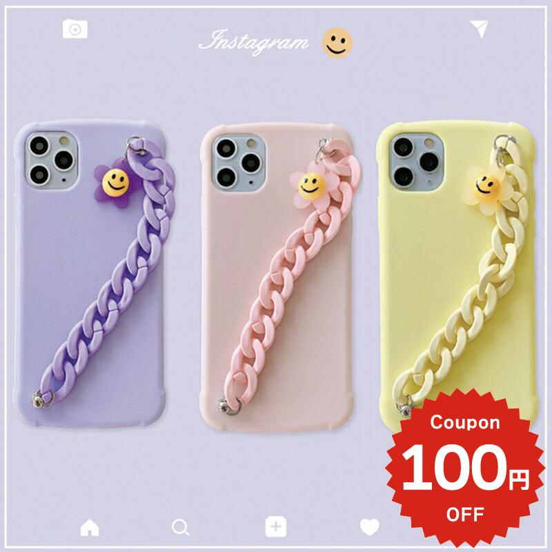 Rakuten - iphone12 ケース 大人かわいい mini pro max iphone11 アイフォン iPhone ケース iphonexrケース iphone se 韓国 大人 女子 TPU スマイル フラワー チェーン レディース お揃い
