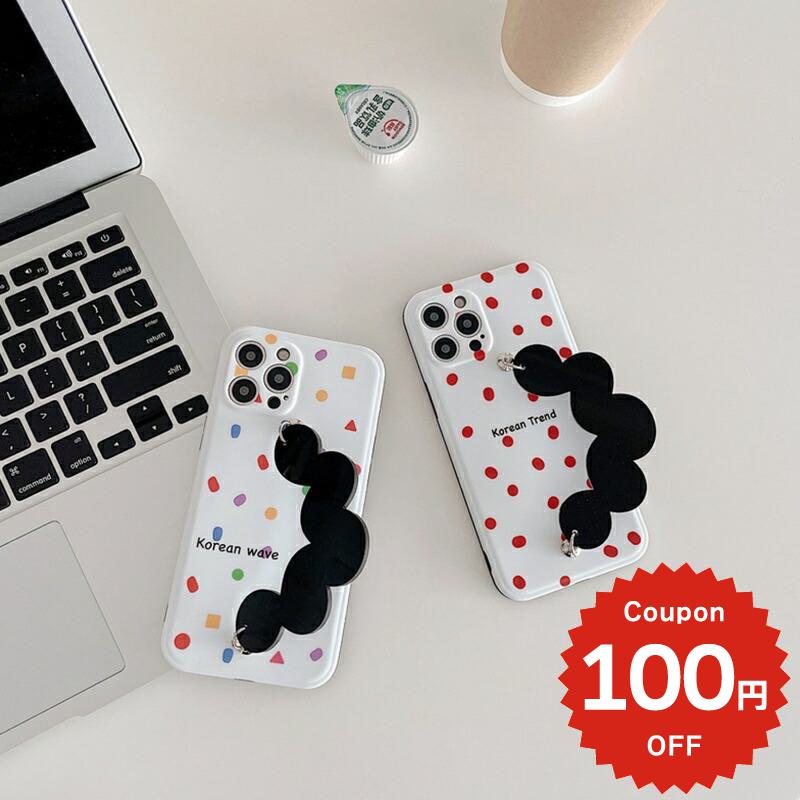 乐天商城 - iphone12 ケース 大人かわいい mini pro max iphone11 アイフォン iPhone ケース iphonexrケース iphone se 韓国 大人 女子 TPU korean デザイン ドット ストラップ お揃い レディース