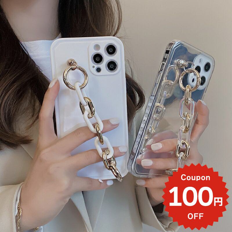 iphone12 ケース 大人かわいい mini pro max iphone11 アイフォン iPhone ケース iphonexrケース iphone se 韓国 大人 女子 TPU リング チェーン クリア ペア
