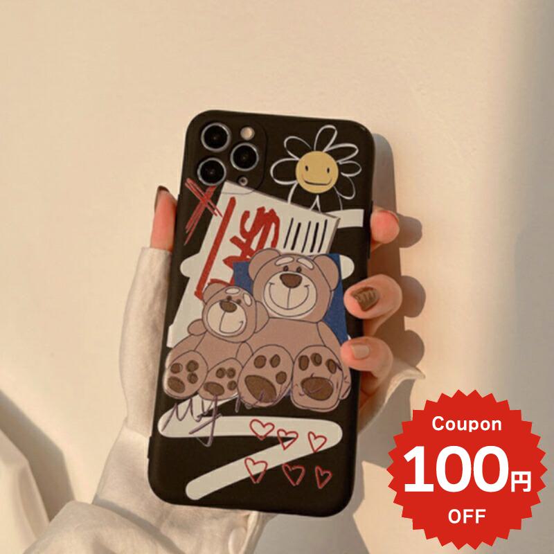 樂天商城 - iphone12 ケース 大人かわいい mini pro max iphone11 アイフォン iPhone ケース iphonexrケース iphone se 韓国 大人 女子 TPU クマ キャラクター くま テディベア ストリート レディース お揃い