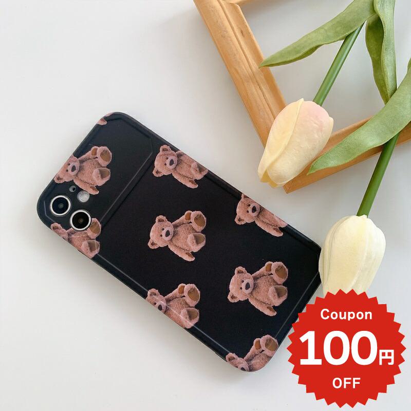 Rakuten - iphone12 ケース mini pro max iphone11 アイフォン iPhone ケース iphonexrケース iphone se 韓国 アイフォン12 クマ キャラクター くま テディベア 総柄