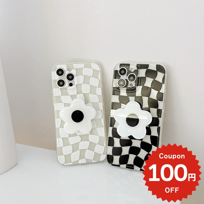 iphone12 ケース 大人かわいい mini pro max iphone11 アイフォン iPhone ケース iphonexrケース iphone se 韓国 大人 女子 TPU グリップ GRIP 花 フラワー モノトーン レディース