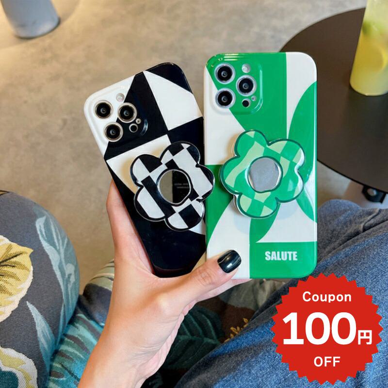 iphone13 ケース 韓国 かわいい iphone12 mini ケース iphone12 pro ケース iphone11 アイフォン iPhone ケース iphonese ケース TPU グリップ GRIP 花 鏡 ミラー フラワー