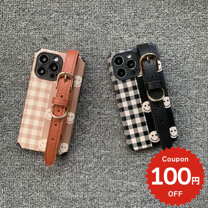 Rakuten - iphone13 ケース 韓国 かわいい iphone12 mini ケース iphone12 pro ケース iphone11 アイフォン iPhone ケース iphonese ケース アイフォン スウェードクロス ベルト スマイル ニコ レディース お揃い