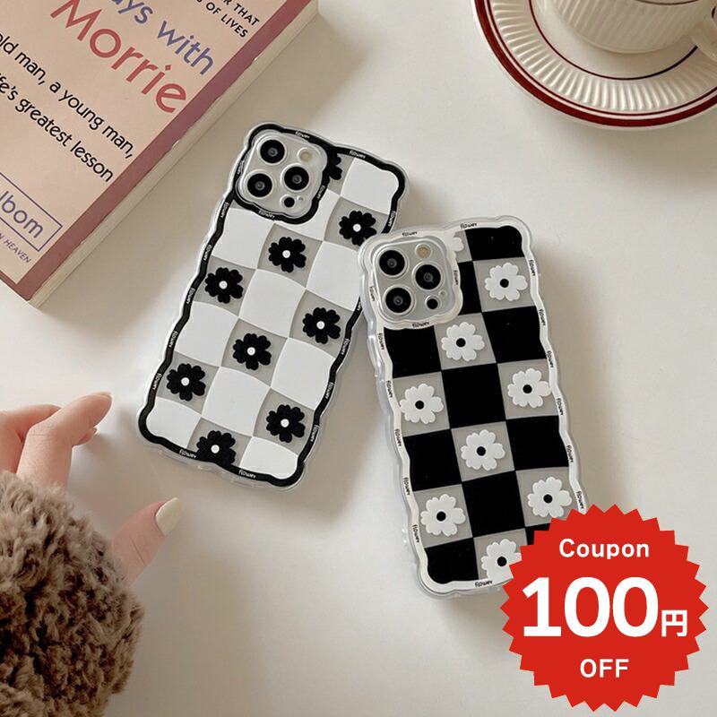 乐天商城 - iphone13 ケース 韓国 かわいい iphone12 mini ケース iphone12 pro ケース iphone11 アイフォン iPhone ケース iphonese ケース TPU クリア モノトーン 花 お揃い シンプル レディース