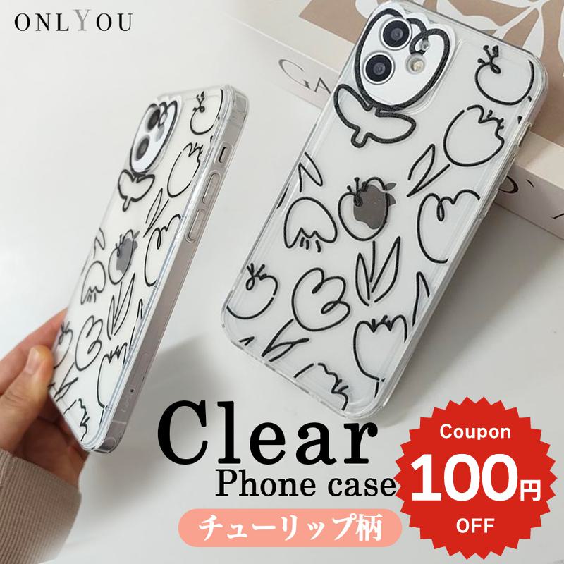 乐天商城 - iphone15 ケース かわいい 韓国 花 iphone14 ケース iPhone13 ケース iPhonese ケース iPhone ケース iphone12 ケース 花 フラワー チューリップ クリア 透明 レディース