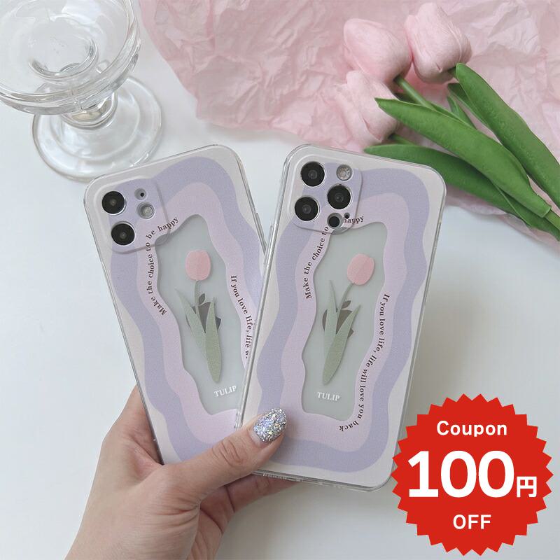 乐天商城 - iphone13 ケース 韓国 かわいい iphone12 mini ケース iphone12 pro ケース iphone11 アイフォン iPhone ケース iphonese ケース TPU チューリップ ウェーブ クリア レディース