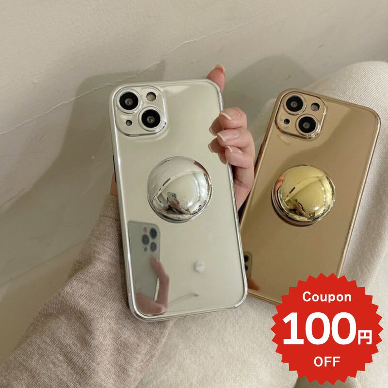 Rakuten - iphone13 ケース 韓国 かわいい iphone12 mini ケース iphone12 pro ケース iphone11 アイフォン iPhone ケース iphonese ケース TPU グリップ スタンド ミラー 鏡 ペア