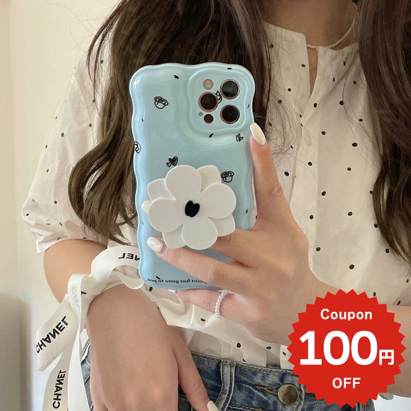 乐天商城 - iphone13 ケース 韓国 かわいい iphone12 mini ケース pro iphone11 アイフォン iPhone ケース iphone13 ケース iphonese ケース グリップ スタンド 小花 フラワー 総柄