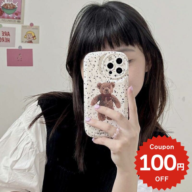 Rakuten - iphone13 ケース 韓国 かわいい iphone12 mini ケース iphone12 pro ケース iphone11 アイフォン iPhone ケース iphonese ケース TPU くま クマ キャラクター ベアー ペイント ペア レディース