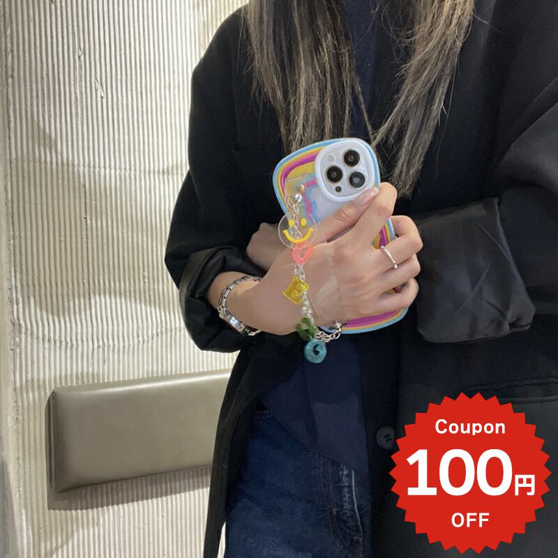 乐天商城 - iphone13 ケース 韓国 かわいい iphone12 mini ケース iphone12 pro ケース iphone11 アイフォン iPhone ケース iphonese ケース TPU バンド ストラップ チャーム クリア レディース