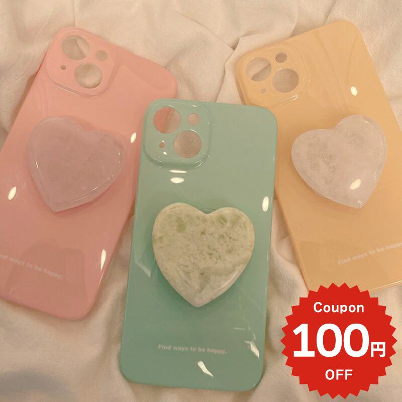 Rakuten - iphone13 ケース 韓国 かわいい iphone12 mini ケース pro iphone11 アイフォン iPhone ケース iphone13 ケース iphonese ケース グリップ grip ハート 無地 ペア