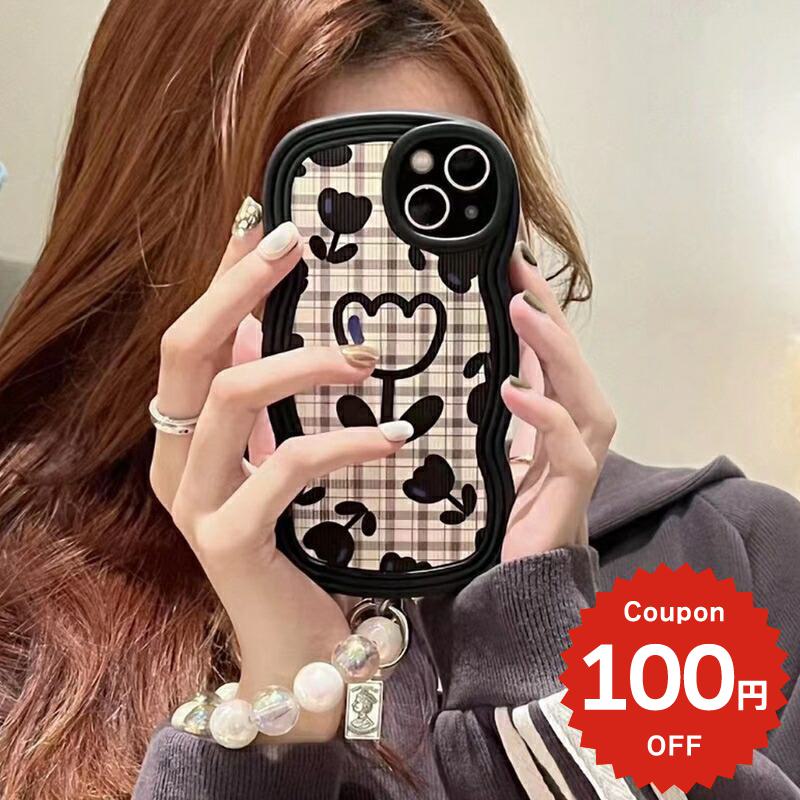 iphone14 ケース 韓国 かわいい 花 iphone13 ケース iphone14pro iphone13 pro iphone12 mini ケース iphone11 アイフォン iPhone ケース iphonese ケース 韓国 かわいい おしゃれ TPU チューリップ チェック柄 チャーム ペア