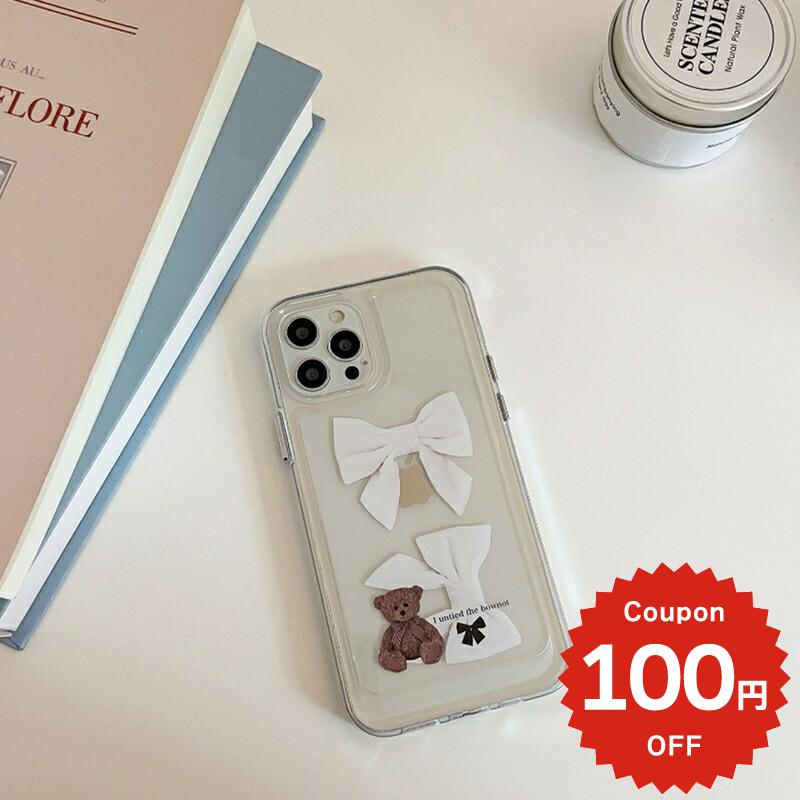 乐天商城 - iphone14 ケース 韓国 かわいい iphone13 ケース iphone14pro iphone13 pro iphone12 mini ケース iphone11 アイフォン iPhone ケース iphonese ケース かわいい おしゃれ TPU クリア 透明 リボン くま ベアー シンプル レディース