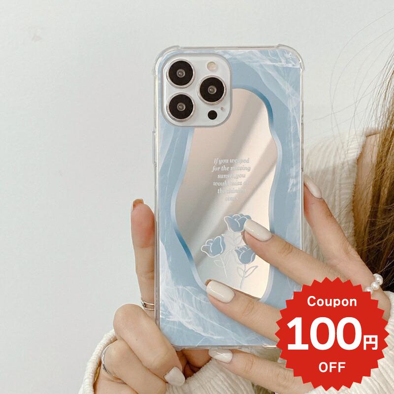 iphone14 ケース 韓国 かわいい 花 iphone13 ケース iphone14pro iphone13 pro iphone12 mini ケース iphone11 アイフォン iPhone ケース iphonese ケース 韓国 かわいい おしゃれ TPU チューリップ ミラー 鏡 クリア ペア