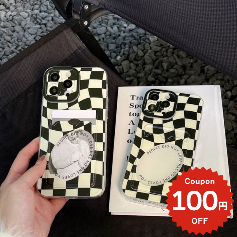Rakuten - iphone14 ケース 韓国 かわいい 花 カード入れ付き iphone13 ケース iphone14pro iphone13 pro iphone12 mini ケース iphone11 アイフォン iPhone ケース iphonese ケース 韓国 かわいい おしゃれ TPU クリア ブロックチェック カード収納 おしゃれ