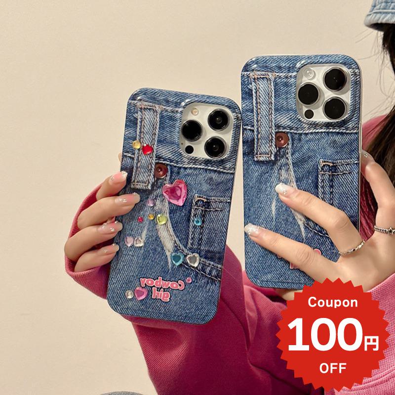 iphone14 ケース 韓国 かわいい iphone13 ケース iphone14pro iphone13 pro iphone12 mini ケース iphone11 アイフォン iPhone ケース iphonese ケース かわいい おしゃれ TPU デニム デザイン デコレーション シール おしゃれ かわいい