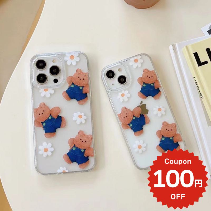 樂天商城 - iphone14 ケース 韓国 かわいい 花 iphone13 ケース iphone14pro iphone13 pro iphone12 mini ケース iphone11 アイフォン iPhone ケース iphonese ケース 韓国 おしゃれ アクリル くま ベアー クリア 透明 おしゃれ かわいい レディース