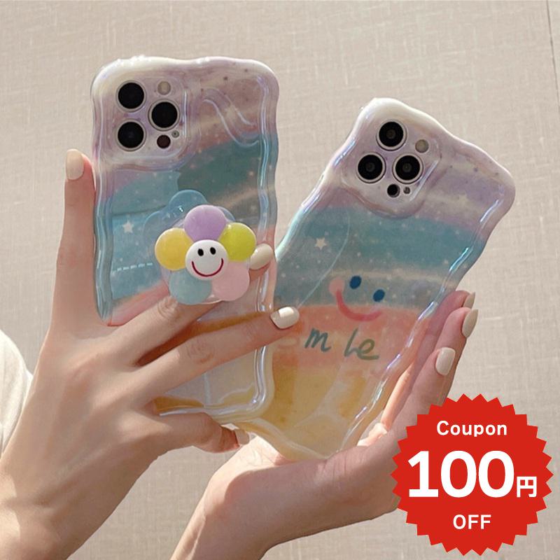 樂天商城 - iphone14 ケース 韓国 かわいい iphone13 ケース iphone14pro iphone13 pro iphone12 mini ケース iphone11 アイフォン iPhone ケース iphonese ケース かわいい おしゃれ TPU グリップ grip スマイル フラワー レインボー 大人 女子