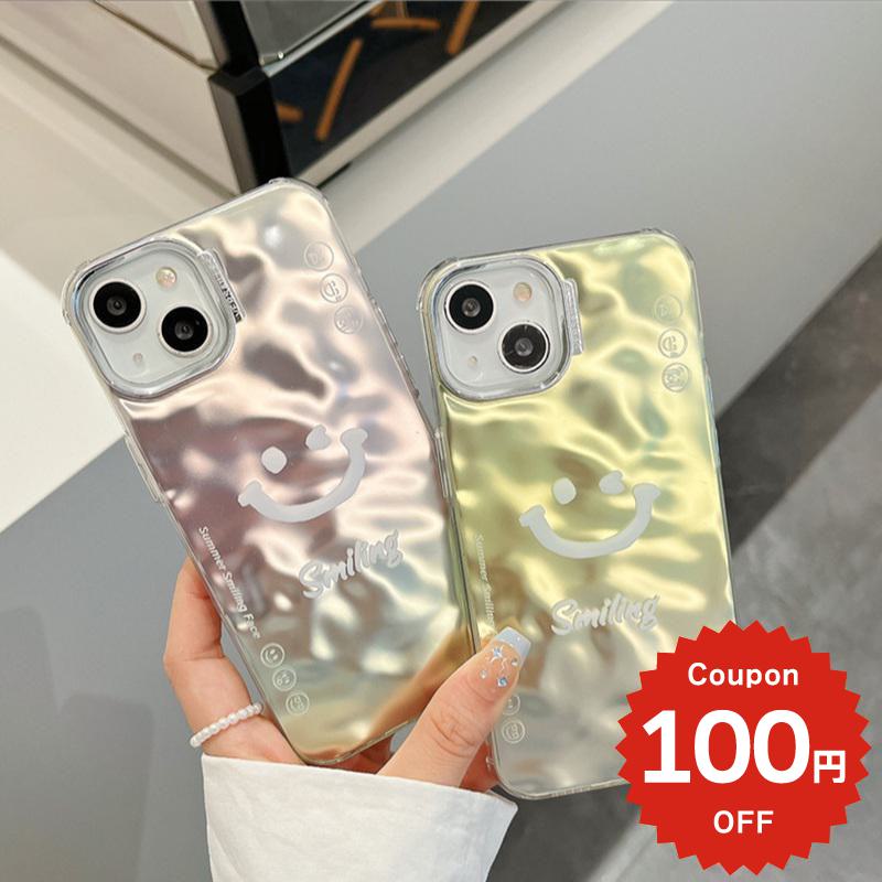 樂天商城 - iphone14 ケース 韓国 かわいい iphone13 ケース iphone14pro iphone13 pro iphone12 mini ケース iphone11 アイフォン iPhone ケース iphonese ケース かわいい おしゃれ TPU オーロラ クラフト調 スマイル ニコちゃん レディース