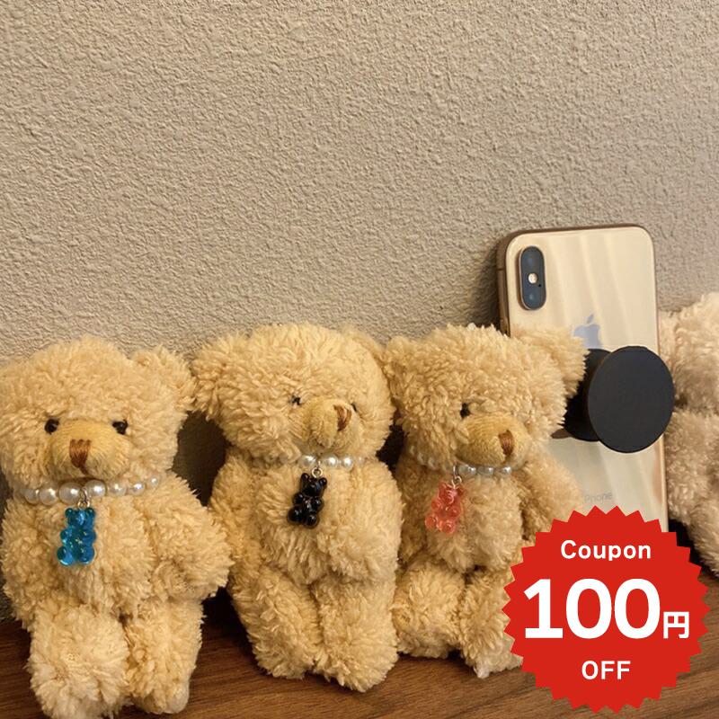 乐天商城 - スマホグリップ かわいい MagSafe マグネット 韓国 スマホリング マグセーフ おしゃれ グリップトック シンプル くま ベアー 人形 ドール もこもこ 大きめ