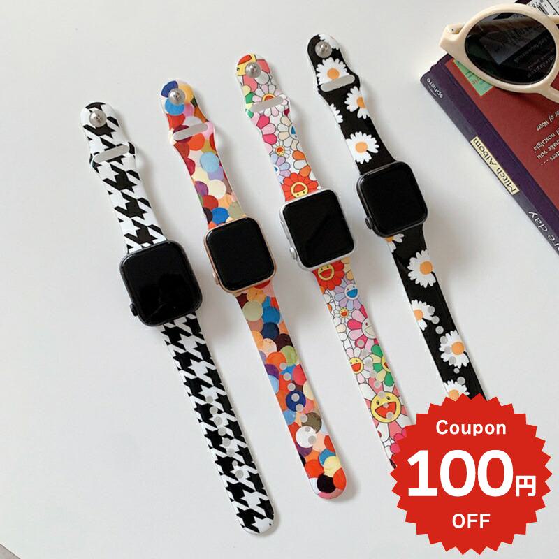 apple watch バンド レディース iwatch アップルウォッチ series 1 2 3 6 5 4 SE 38mm 40mm 42mm 44mm ベルト バンド 花 千鳥柄 おしゃれ TPU 韓国 かわいい 大人 可愛い お洒落