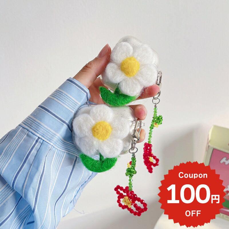 Rakuten - airpods ケース 韓国 airpods proケース おしゃれ 第2世代 ケース カバー airpods 2 3 第3世代 第1世代 第2世代対応 花 フラワー クリア チャーム シンプル レディース