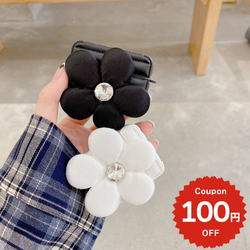 airpods ケース 韓国 airpods proケース おしゃれ 第2世代 ケース カバー airpods 2 3 第3世代 第1世代 第2世代対応 ダウン フラワー 花 モノトーン シンプル